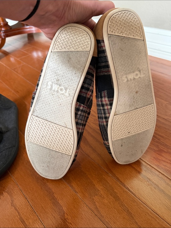 Men’s TOMS Slip-On Shoe Bundle Lot Size 11.5 Plaid Red Black Casual Canvas